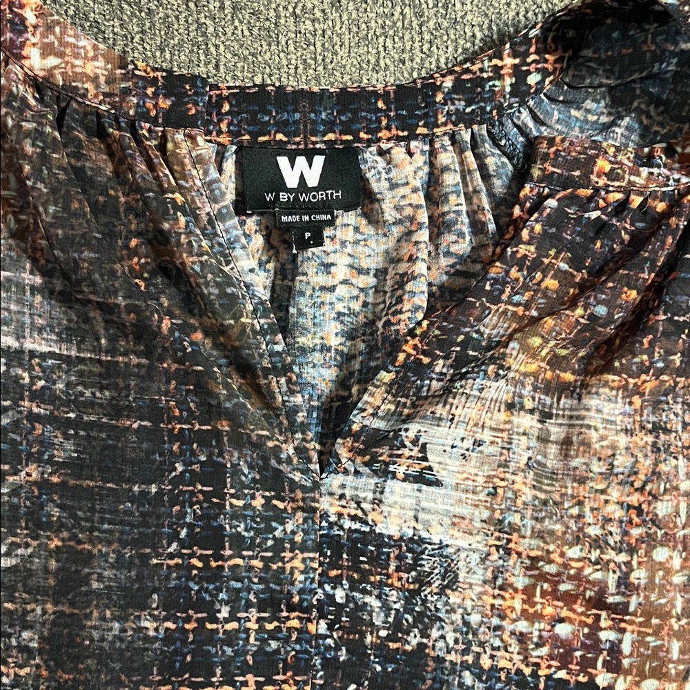 W by Worth Textured Pattern Blouse